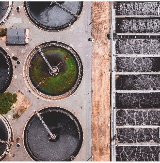 aerial view of a utility plant