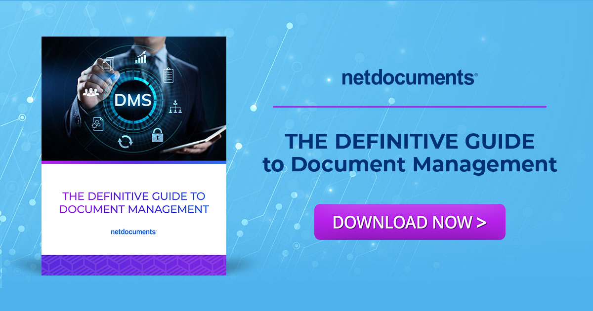NetDocuments Definitive Guide to DMS