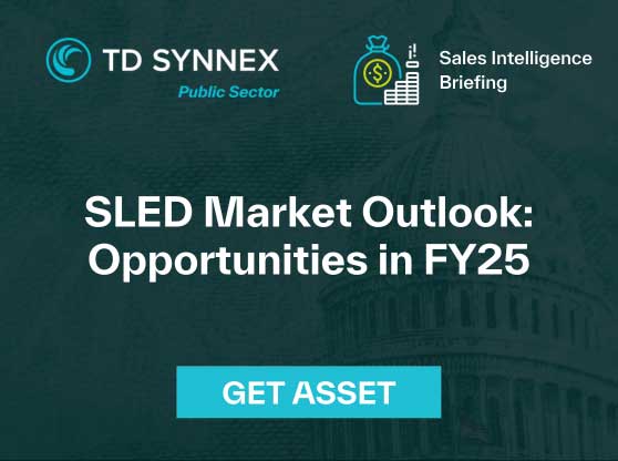 Text reads: SLED Market Outlook: Opportunities in FY25. CTA: Get Asset