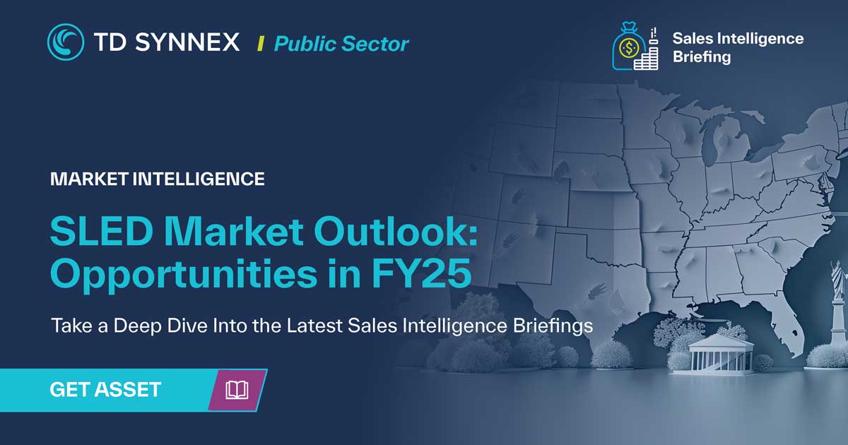 Text reads: SLED Market Outlook: Opportunities in FY25