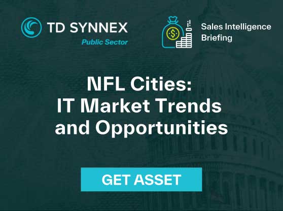 Text reads: NFL Cities: IT Market Trends and Opportunities. CTA: Get Asset