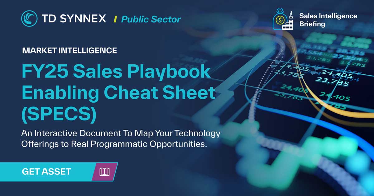 Text reads: FY25 Sales Playbook Enabling Cheat Sheet (SPECS)