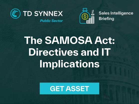 Text reads: The SAMOSA Act: Directives and IT Implications. CTA: Get Asset