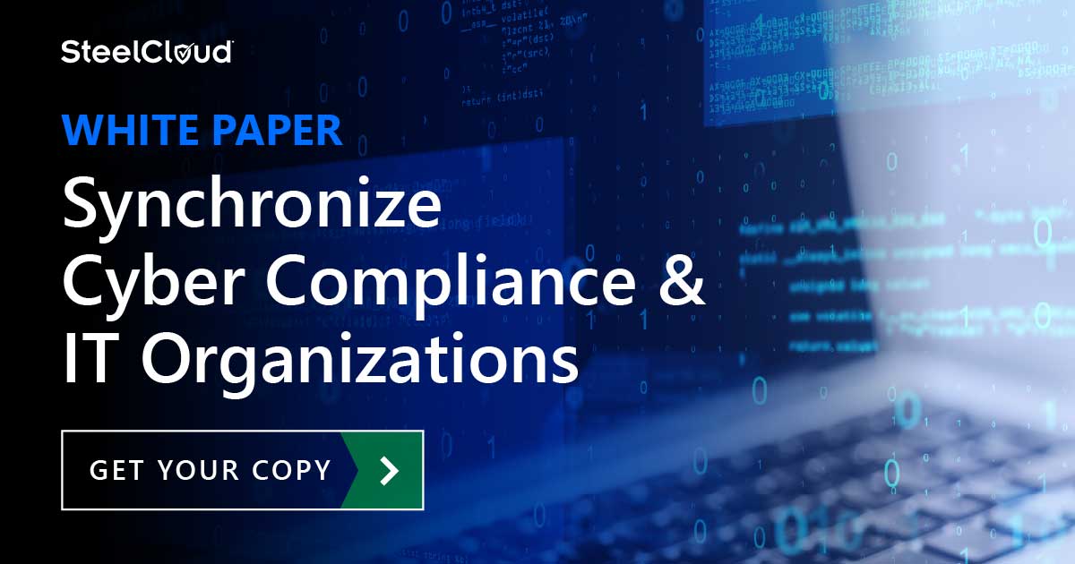 Text reads: Synchronize Cyber Compliance & IT Organizations White Paper