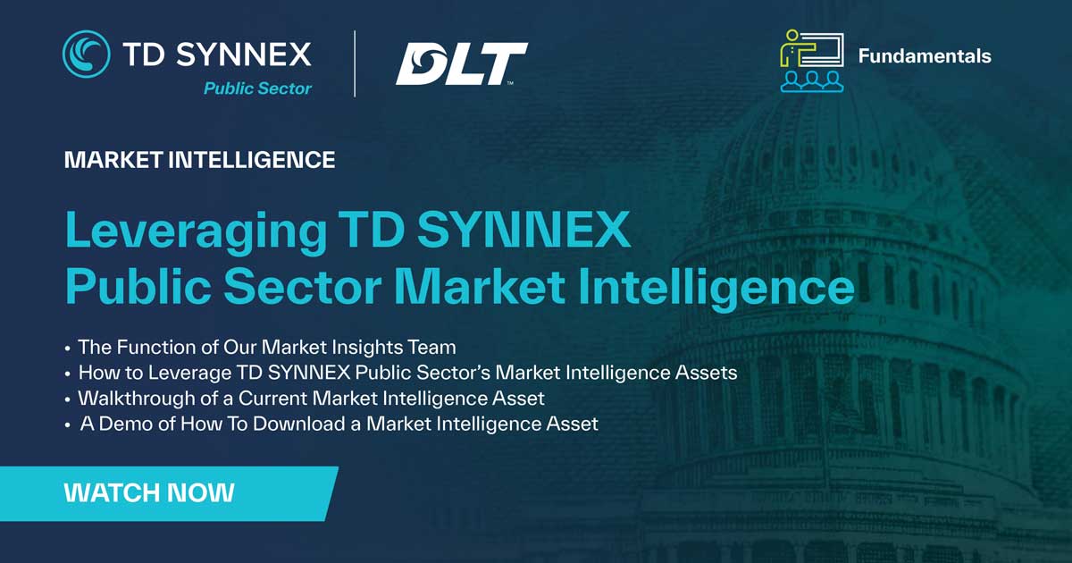 Text reads: Leveraging TD SYNNEX Public Sector Market Intelligence. CTA: Watch Now